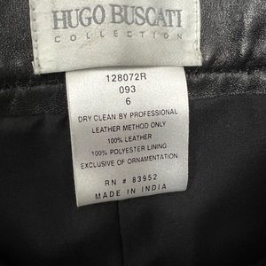 Hugo Buscati Black Leather Pants